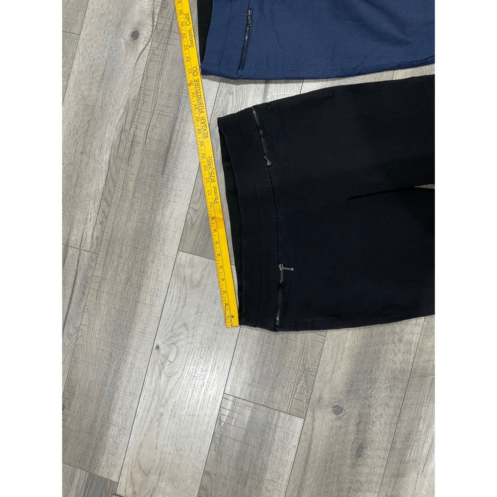 Candies Audrey Pull On Ankle Pants Bundle XL Black Navy Blue Zipper Pockets 2pk - Picture 2 of 7